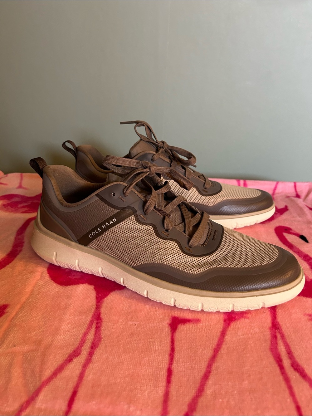 Cole Haan Men's Brown and Tan Casual Lace-Up Sneakers